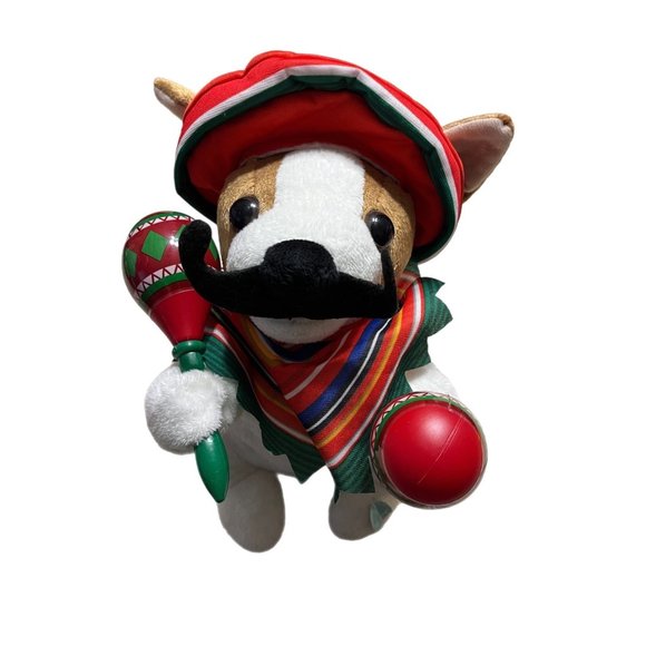 Animated Mariachi Puppy Singing Macarena Dog Dancing Plush Maracas Hug Me 121 - Picture 1 of 6